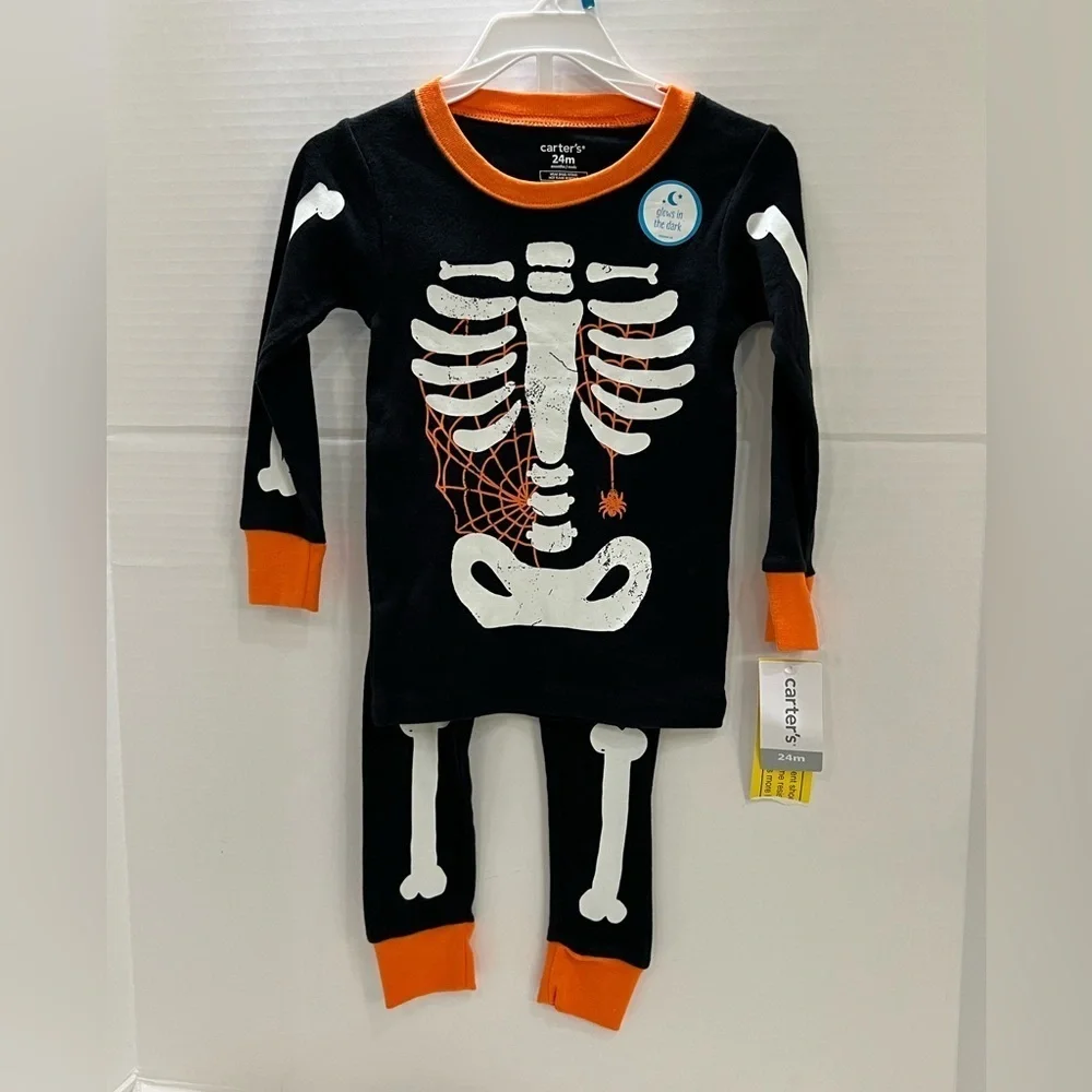 Carter's Black and Orange Glow Pajama Set